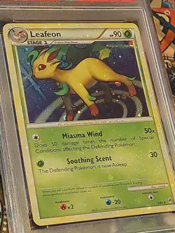 Pokemon PSA 8 Leafeon FULL HOLO BLEED 13/95 Call of Legends Rare 2011 Foil NM-MT - Image 2