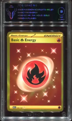 Basic Fire Energy 230/197 TCG 9 Mint Obsidian Flames Pokemon Card - Image 1