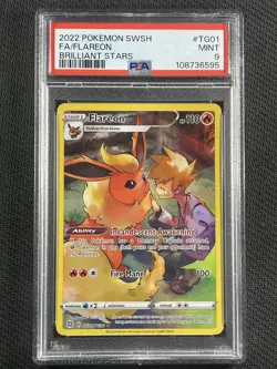 Pokemon Cards PSA 9 MINT Flareon Brilliant Stars Full Art Swsh 2022 TG01/TG30 - Image 1