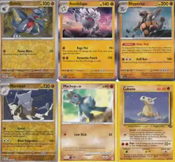 POKEMON 6 CARD FIGHTING TYPE LOT. - Image 1
