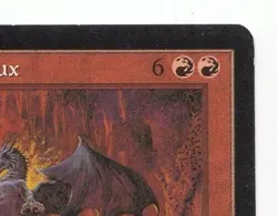 Brimstone dragon Mtg MISPRINT. French. Red shading around (6) in casting cost - Image 2
