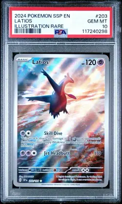 2024 Pokemon SSP Latios #203 Illustration Rare PSA Gem MT 10 - Image 1