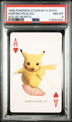 Large Psa8 Good Individual Naminori Pikachu Playing Cards 1998 Pokemon Card - Image 1