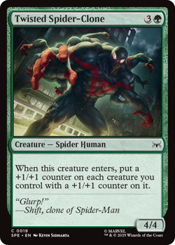Twisted Spider-Clone 0019 ~ **Foil** Rare MTG Marvel Spider-Man - Image 1