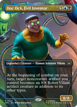 Doc Ock, Evil Inventor 0024 ~ **Borderless** Rare MTG Marvel Spider-Man - Image 1