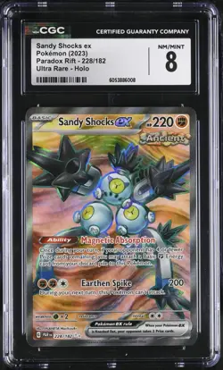 2023 Pokemon SV 151 Paradox Rift Sandy Shocks ex #228/182 PSA CGC 8 - Image 1