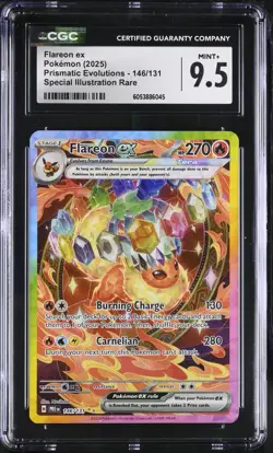 2025 POKEMON PSA CGC 9.5 MINT EN FLAREON EX PRISMATIC EVOLUTIONS 146/131 SIR - Image 1