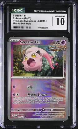 PSA CGC 10 Scream Tail Master Ball 042/131 - Pokemon Prismatic Evolutions 2025 - Image 1