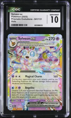 2025 Pokemon SV Prismatic Evolutions Sylveon ex Holo #041/131 CGC 10 - Image 1