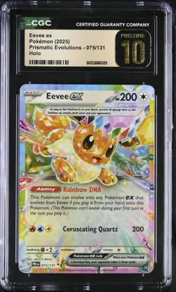 2025 Pokemon Eevee ex 075/131 Prismatic Evolutions Holo PSA CGC PRISTINE 10 - Image 1