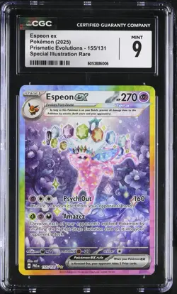 Espeon ex 155/131 Sv: Prismatic Evolutions Holo Pokemon PSA CGC 9 - Image 1