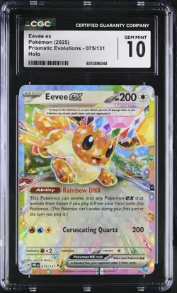 2025 Pokemon Eevee ex 075/131 Prismatic Evolutions Holo PSA CGC 10 - Image 1