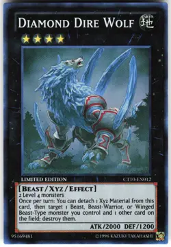 Diamond Dire Wolf CT10-EN012 Yugioh TCG Super Rare LP - Image 1