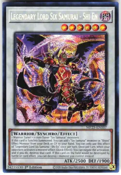 Legendary Lord Six Samurai - Shi En MP25-EN107 Yugioh TCG Prismatic Secret Rare - Image 1