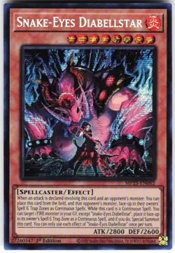 Snake-Eyes Diabellstar MP25-EN062 Yugioh TCG Prismatic Secret Rare NM - Image 1