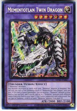 Mementotlan Twin Dragon MP25-EN067 Yugioh TCG Prismatic Secret Rare NM - Image 1