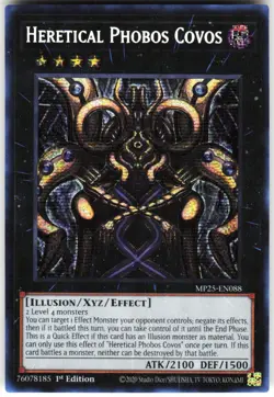 Heretical Phobos Covos MP25-EN088 Yugioh TCG Prismatic Secret Rare NM - Image 1