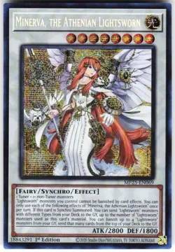 Minerva, the Athenian Lightsworn MP25-EN069 Yugioh TCG Prismatic Secret Rare NM - Image 1