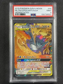 Pokemon Cards PSA 9 MINT Moltres Zapdos Articuno GX Hidden Fates S&M 44/68 - Image 1