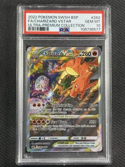 Pokemon Cards PSA 10 GEM MT Charizard Vstar UPC Swsh Black Star Promo 2022 #262 - Image 1