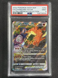 Pokemon Cards PSA 9 MINT Charizard Vstar UPC Swsh Black Star Promo 2022 #262 - Image 1