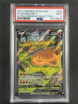 Pokemon Cards PSA 9 MINT Charizard V UPC Black Star Promo Swsh 2022 #260 - Image 1