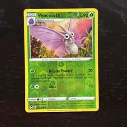 Venomoth 002/195 Pokemon Silver Tempest Sword & Shield Reverse Holo Uncommon NM - Image 1