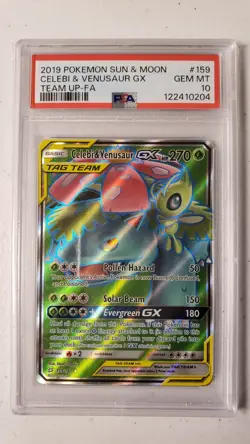 Pokemon 2019 Sun & Moon Team Up Celebi Venusaur GX #159/181 PSA 10 GEM MINT - Image 1