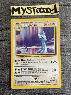 Carte Pokemon Dragonair 18/102 Rare Set De Base Wizard Anglais Occasion - Image 1