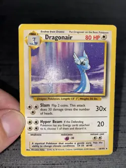 Carte Pokemon Dragonair 18/102 Rare Set De Base Wizard Anglais Occasion - Image 3
