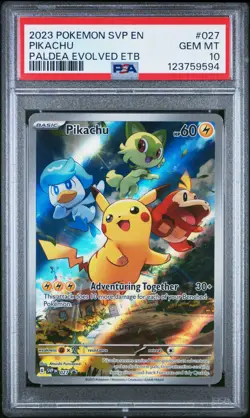 2023 Pokemon Paldea Evolved Pikachu #027 PSA 10 - Image 1