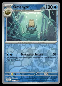 OMANYTE - 138/165 - POKEMON 151 MEW ENGLISH - REVERSE HOLO - NM - Image 1