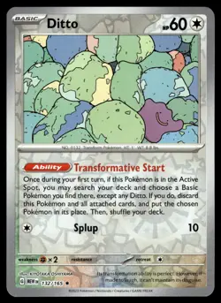 DITTO [FOIL] - 132/165 - POKEMON 151 MEW-EN REVERSE ENGLISH - NM - Image 1