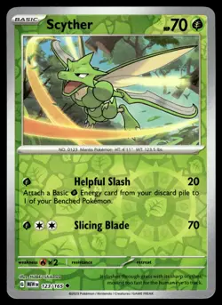 SCYTHER [FOIL] - 123/165 - POKEMON 151 MEW-EN REVERSE ENGLISH - NM - Image 1