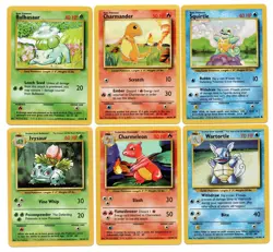 Pokemon base set starters and evos bulbasaur, charmander, squirtle NM - Image 1