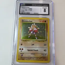 Cgc 8 Hitmonchan Pokemon 1999 Base Set 7/102 Holo Unlimited - Image 1