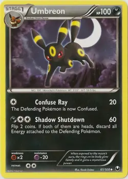 Moderately Played Umbreon - 61/108 - Uncommon Pokemon Dark Explorers - Image 1