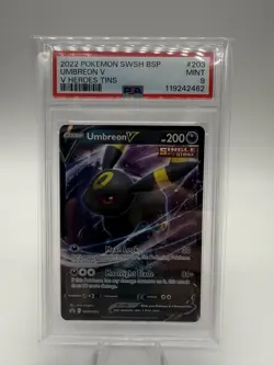PSA 9 Mint Umbreon V 2022 Pokemon SWSH Black Star Promo Holo Heroes Tins #203 - Image 1