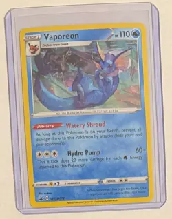 2020 Pokemon TCG Vaporeon SWSH072 Sword & Shield Black Star Promo Holo - Image 1