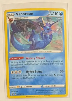 2020 Pokemon TCG Vaporeon SWSH072 Sword & Shield Black Star Promo Holo - Image 2