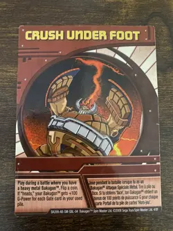 Bakugan Battle Brawlers - Crush Under Foot 4/8f - Ability Card Sega 2008 - Image 1