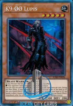 Yugioh JUSH-EN034 K9-OO Lupis : Collector's Rare Card : 1st Edition - Image 3