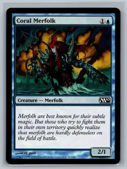 MTG Magic 2010 4x Coral Merfolk #47/249 TCG CCG M10 Playset - Image 1
