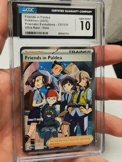 2025 Pokemon Friends in Paldea 137/131 UR Prismatic Evolutions CGC 10 - Image 3