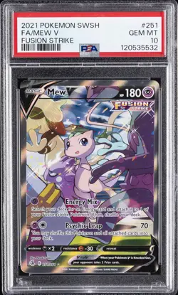 2021 POKEMON SWORD & SHIELD FUSION STRIKE #251 FULL ART/MEW V PSA 10 - Image 1