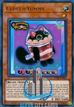 Yugioh JUSH-EN016 Cupsy☆Yummy Ultra Rare 1st Edition - Image 1