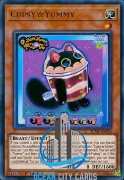 Yugioh JUSH-EN016 Cupsy☆Yummy Ultra Rare 1st Edition - Image 3