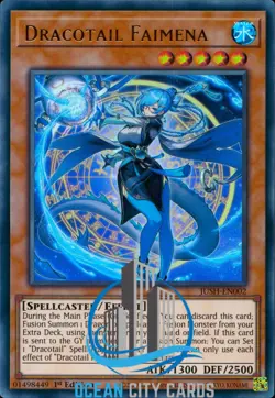 Yugioh Dracotail Faimena JUSH-EN002 Ultra Rare 1st Edition - Image 1