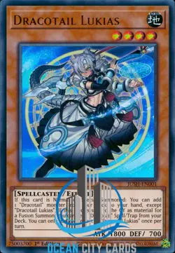 Yugioh JUSH-EN001 Dracotail Lukias Ultra Rare 1st Edition - Image 1