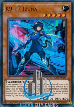Yugioh Yugioh K9-17 Izuna JUSH-EN031 Ultra Rare 1st ed - Image 1